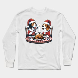 Beagle Dogs Christmas Meal Long Sleeve T-Shirt